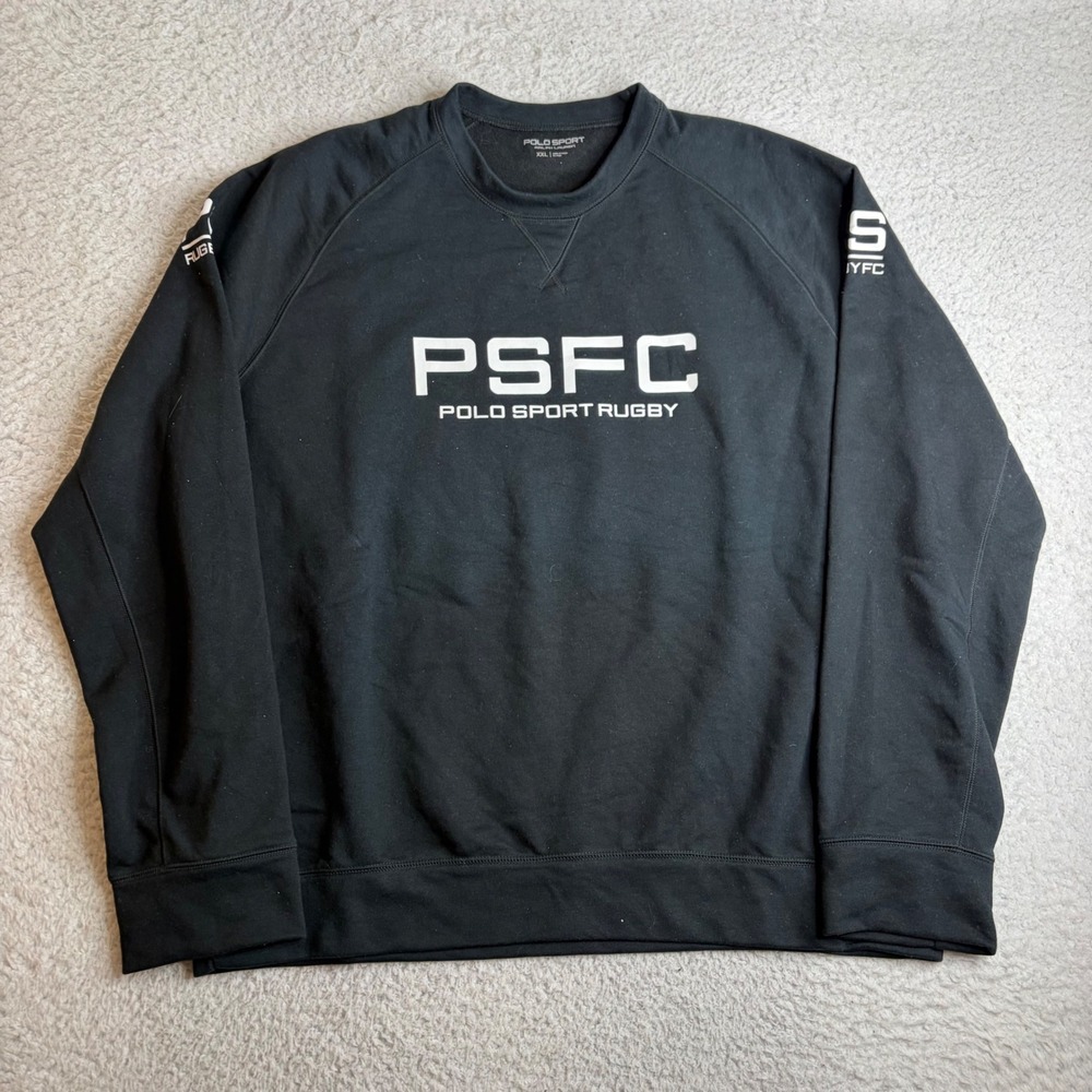 Polo Sport Ralph Lauren PSFC Rugby FC Sweatshirt Black XXL Raglan Mesh Panel